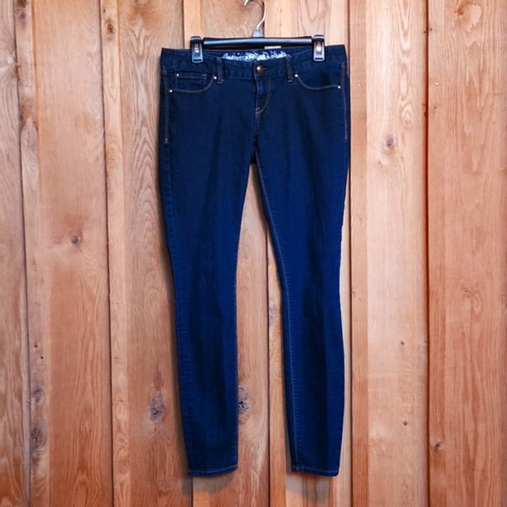 Express Y2K Ultra Low Rise Zelda Slim Fit Skinny Jeans, Size 8, Dark Blue Denim